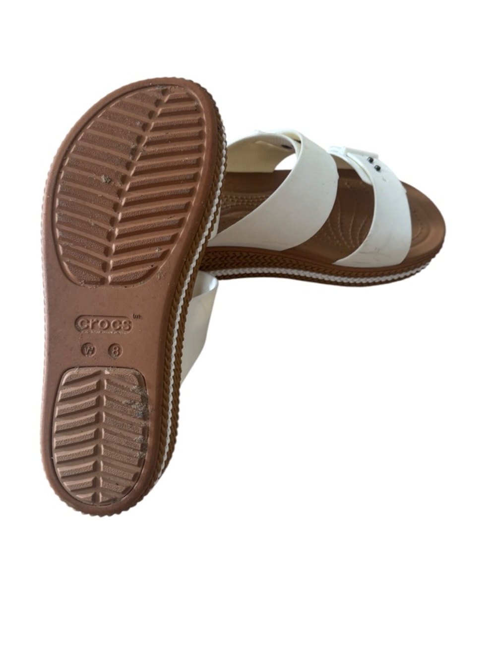 White Double-Strap Slide Sandals for Women - Picture 3 of 4
